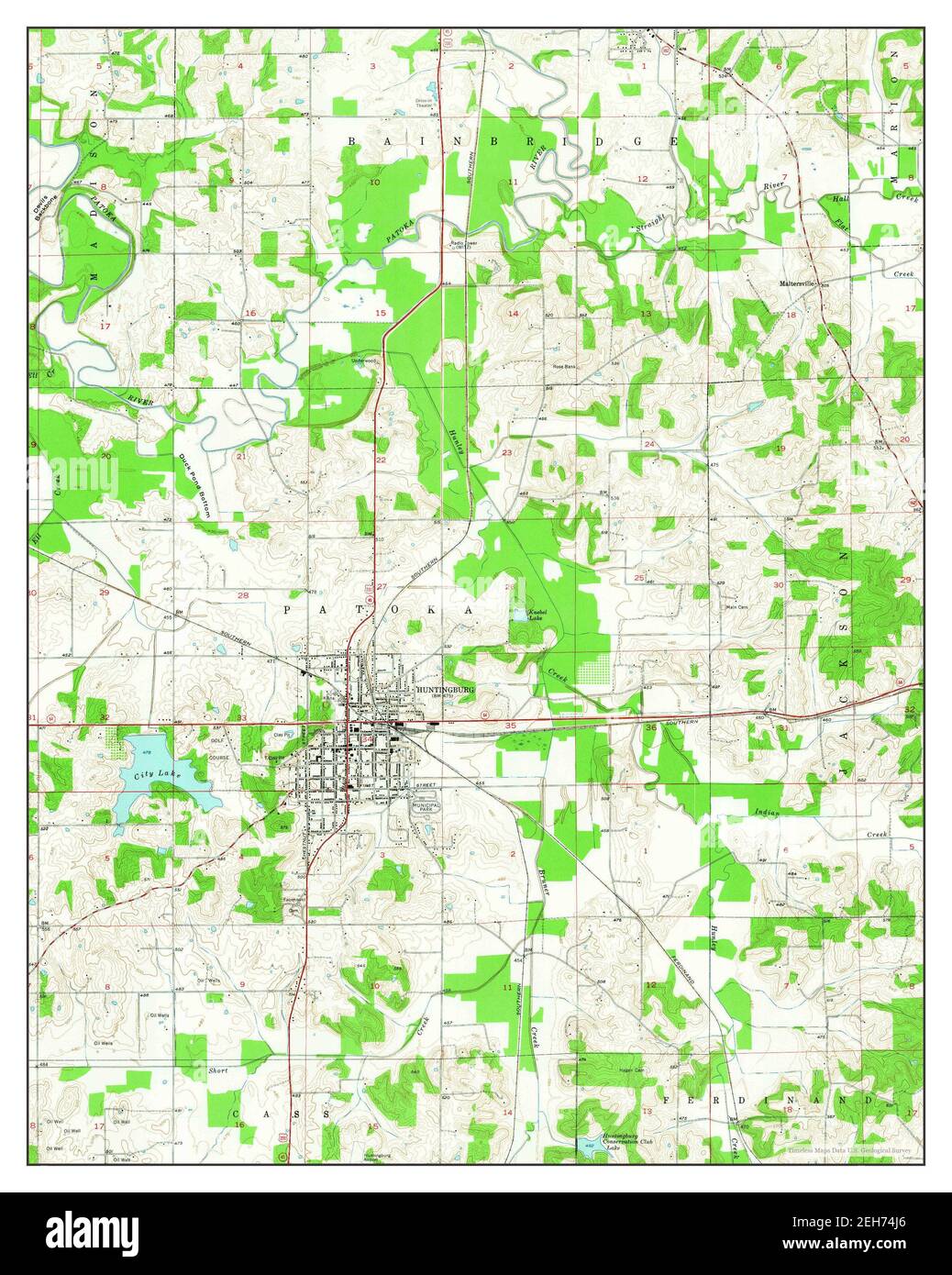 Huntingburg, Indiana, map 1954, 124000, United States of America by