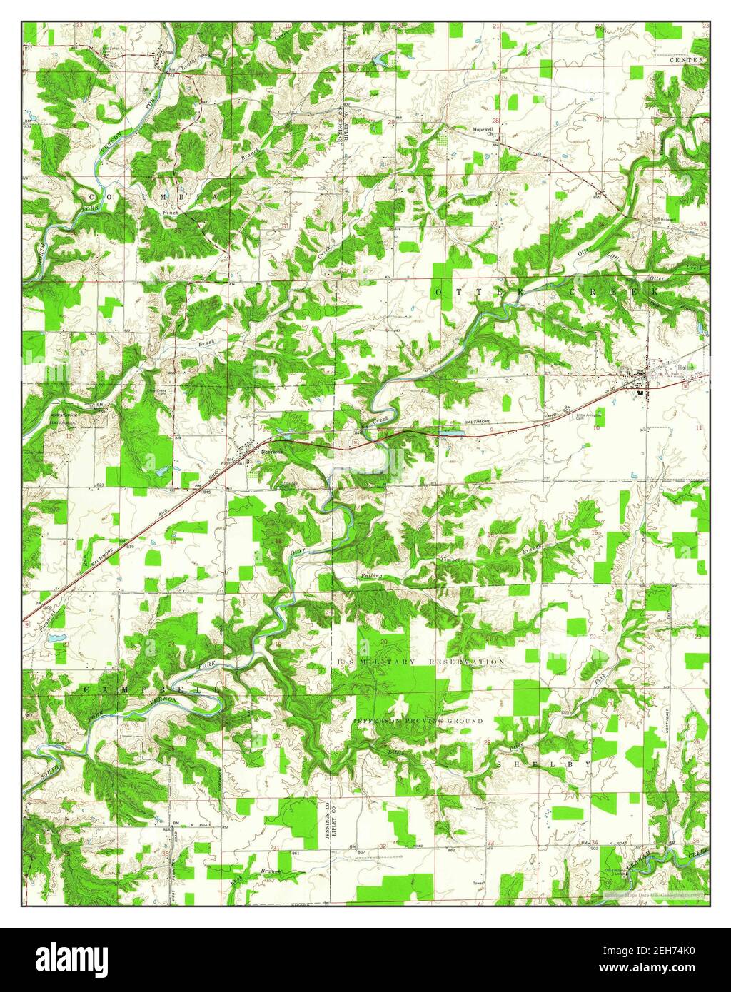 Holton, Indiana, map 1959, 124000, United States of America by