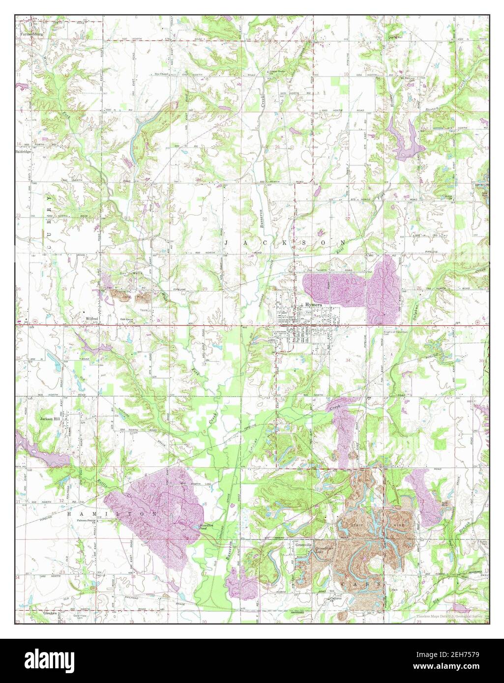 Hymera, Indiana, map 1963, 124000, United States of America by