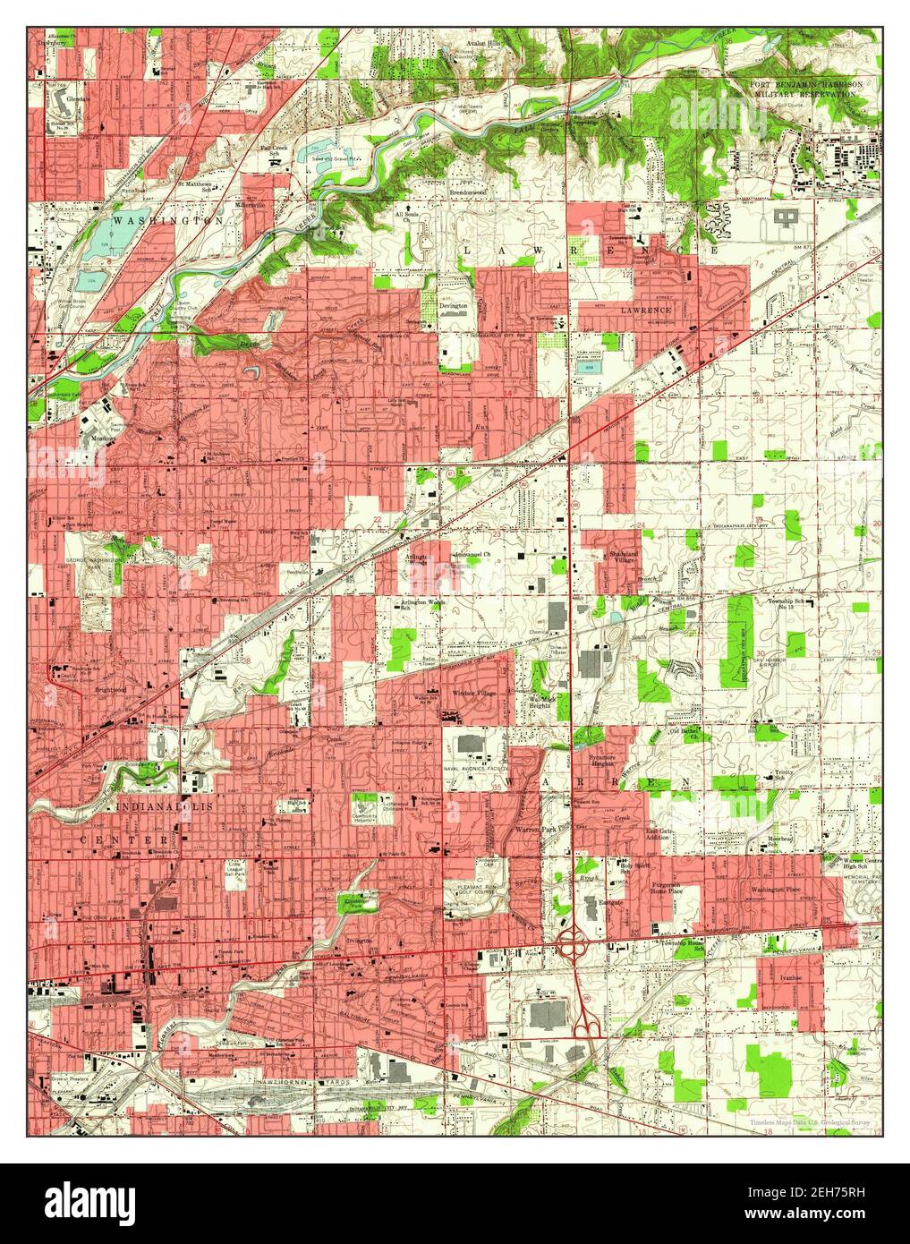 Indianapolis East, Indiana, map 1959, 124000, United States of America by Timeless Maps, data U