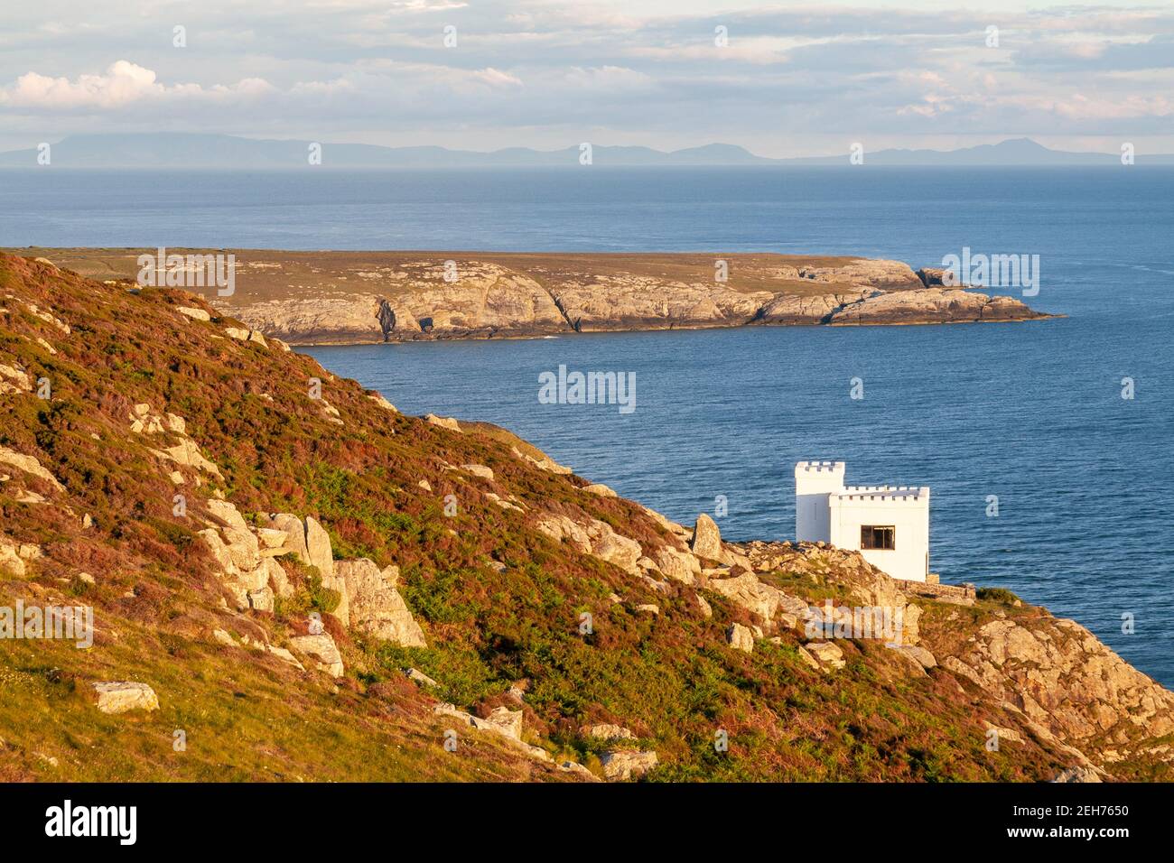Ellin's tower on the cliffs at South Stack, Anglesey, North Wales Stock Photo