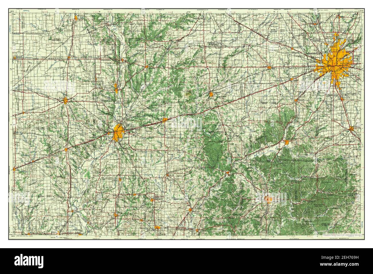 Indianapolis Indiana map 1957 - Indianapolis Indiana Map 1957 1250000 United States Of America By Timeless Maps Data Us Geological Survey 2EH769H