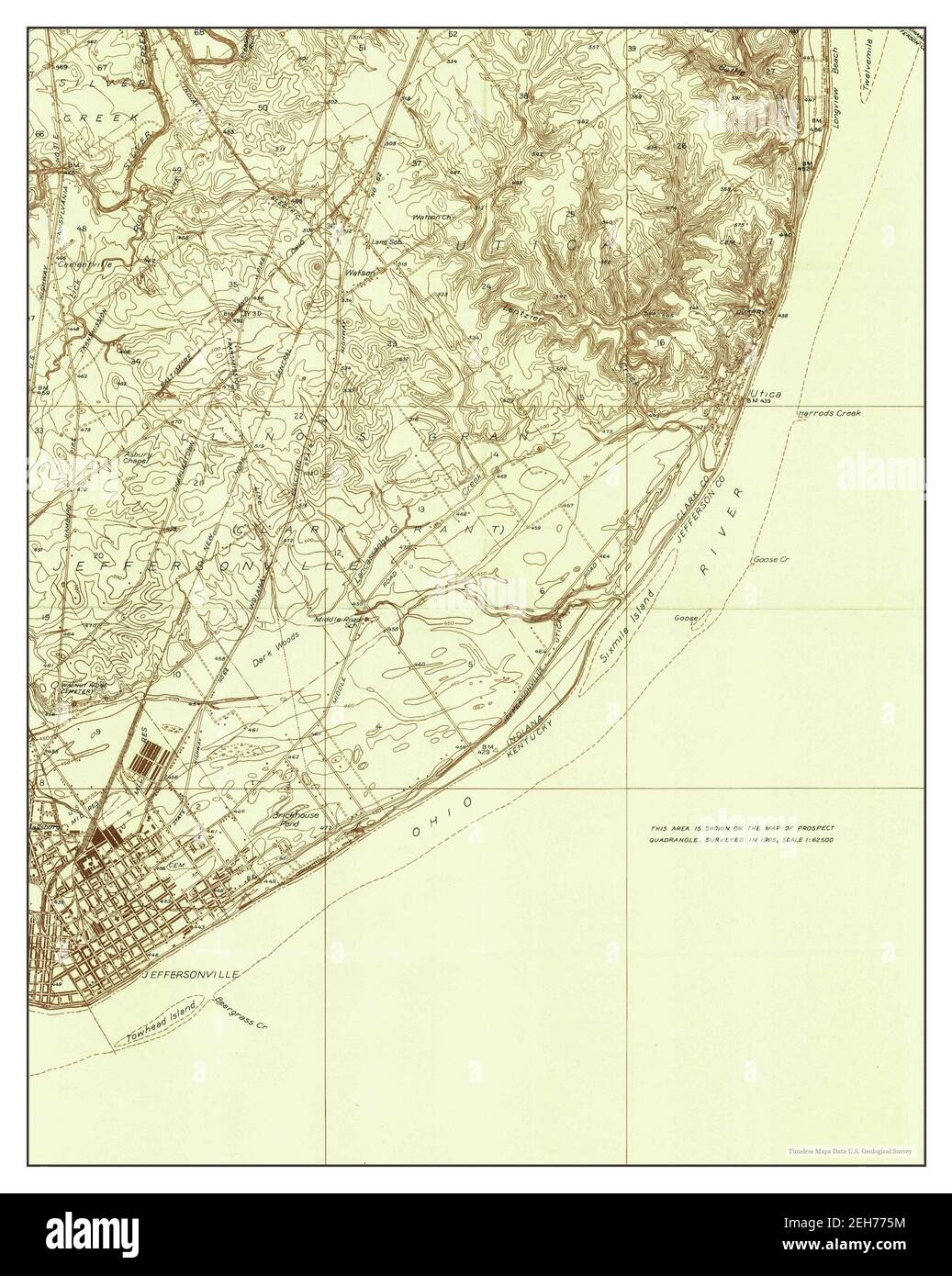 Jeffersonville, Indiana, map 1937, 124000, United States of America by