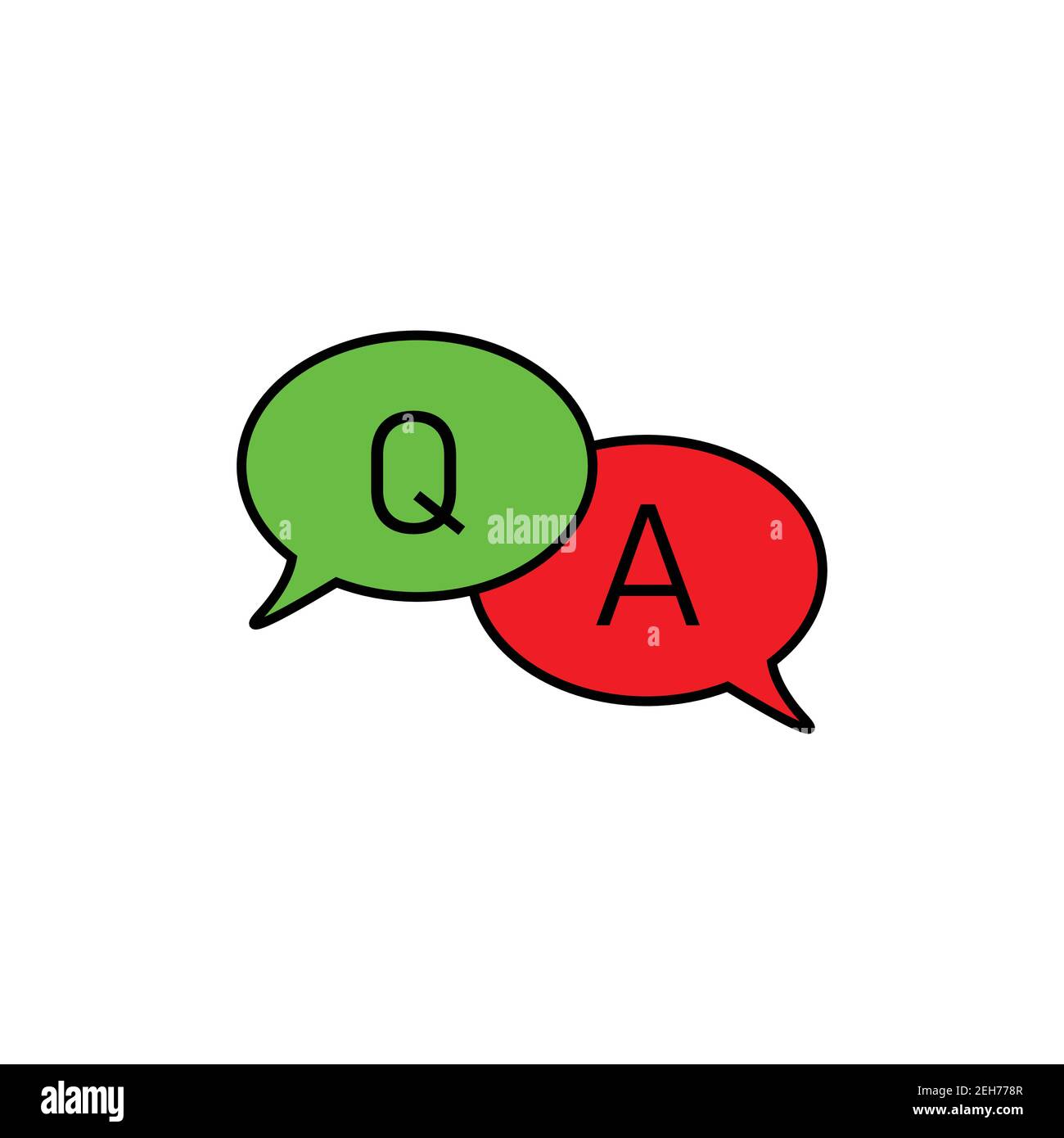 Questions and answers speech bubble icon. Faq chat symbol Stock Vector ...