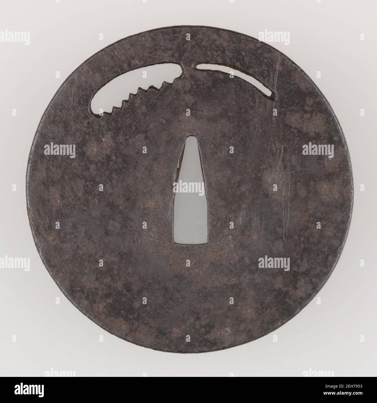 Sword Guard (Tsuba), Japanese, late 14th century. Stock Photo
