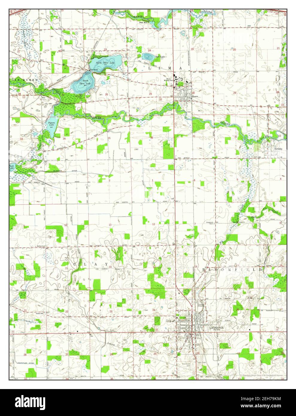 Lagrange, Indiana, map 1960, 1:24000, United States of America by ...