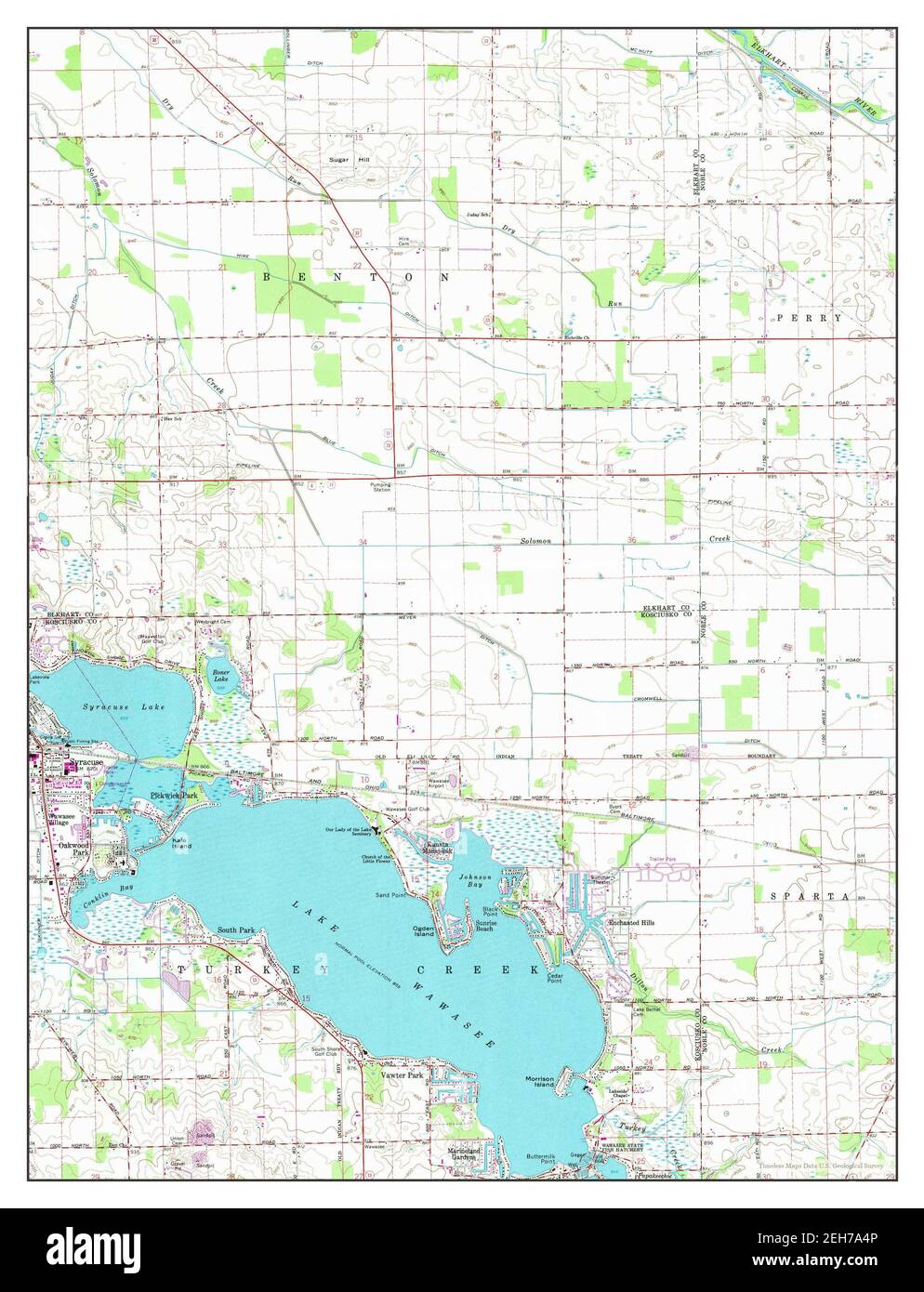 Lake Wawasee Fishing Map Lake Wawasee High Resolution Stock Photography And Images - Alamy