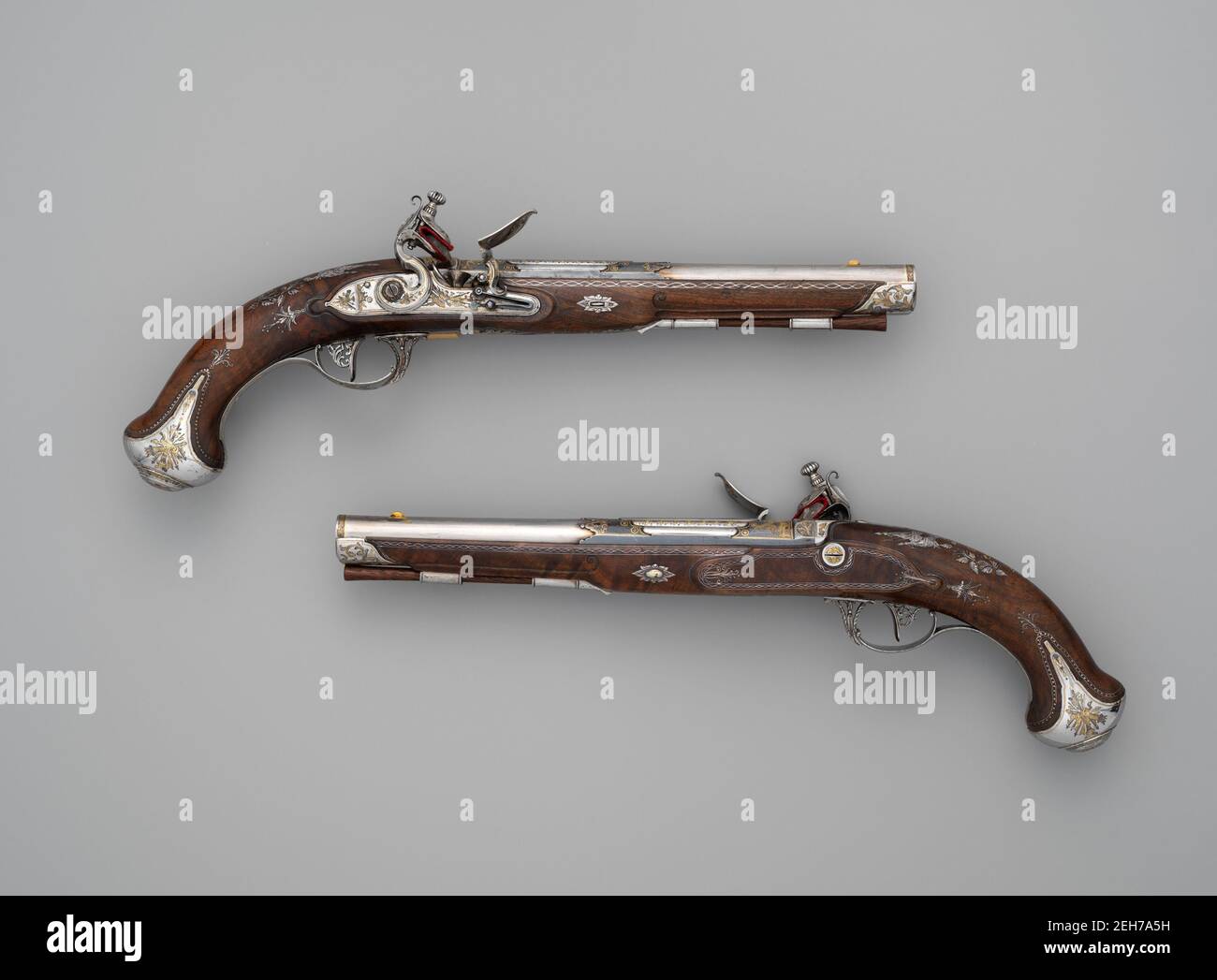 Pair of Flintlock Pistols Made for Grand Duke Constantine Pavlovich of Russia (1779-1831), Russian, Tula, ca. 1801. Stock Photo