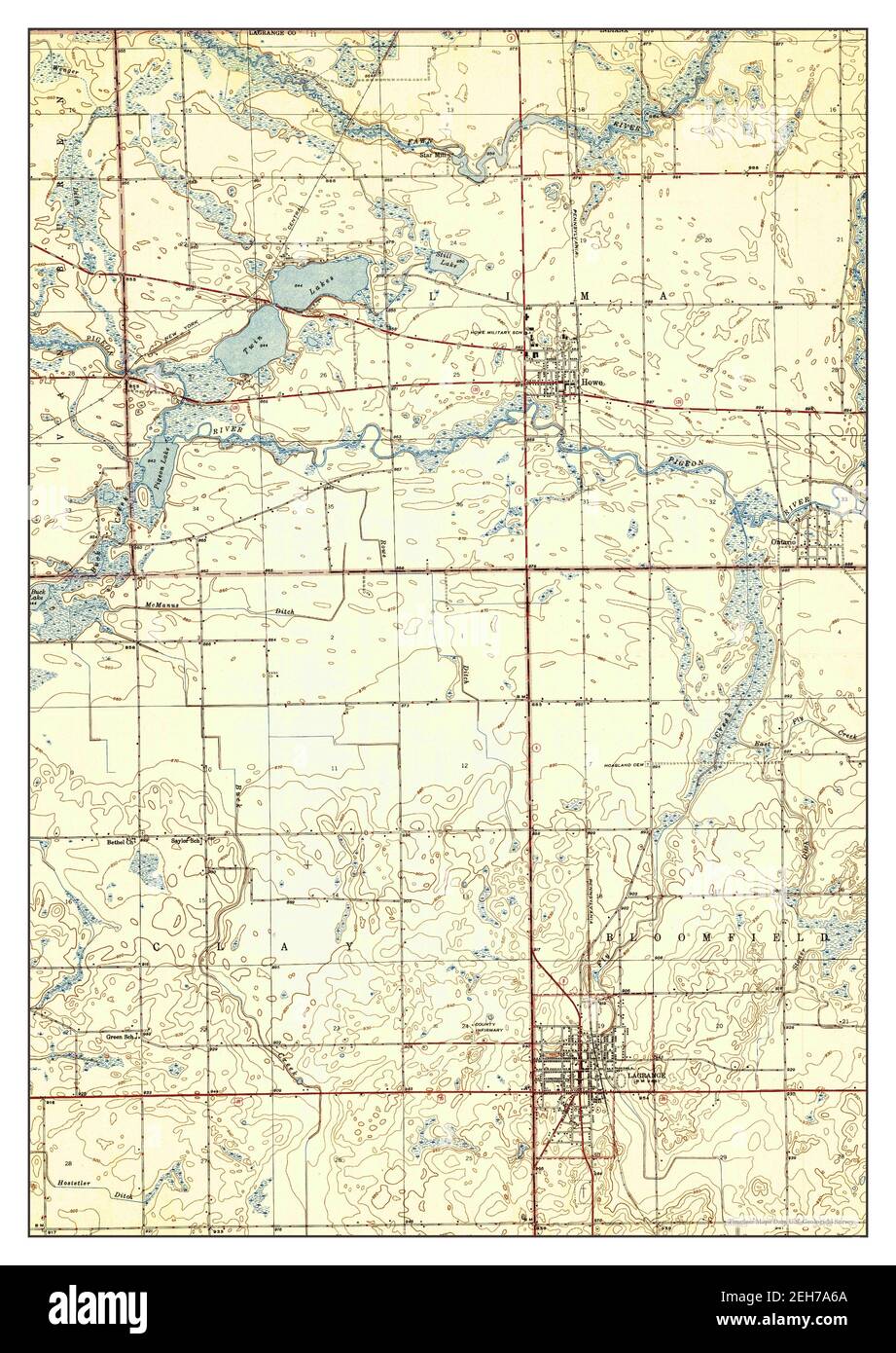 Lagrange, Indiana, map 1947, 124000, United States of America by