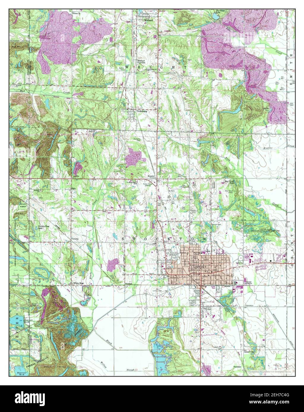 Linton, Indiana, map 1963, 124000, United States of America by