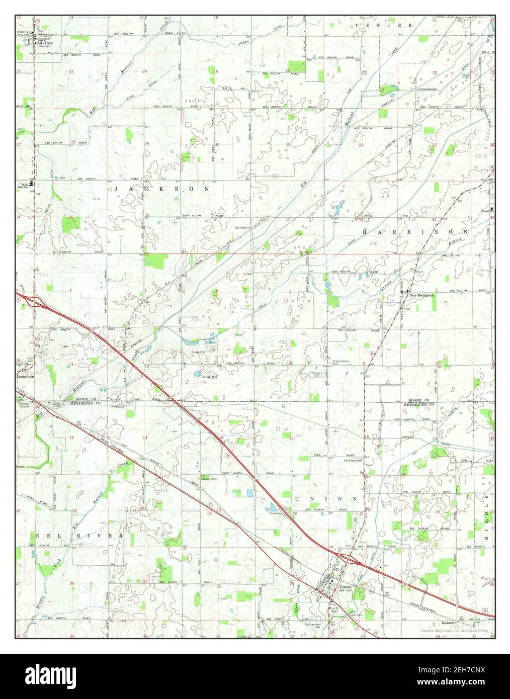 Lizton, Indiana, map 1970, 124000, United States of America by