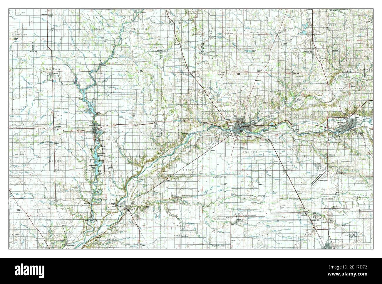 Logansport, Indiana, map 1985, 1:100000, United States of America by Timeless Maps, data U.S. Geological Survey Stock Photo