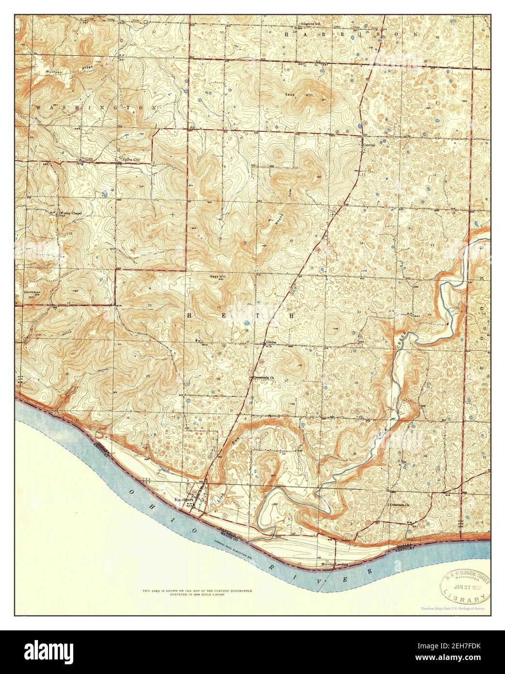 Mauckport, Indiana, map 1947, 124000, United States of America by