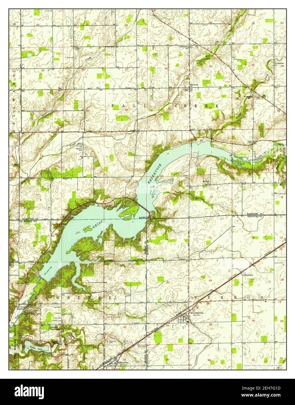 Mc Cordsville, Indiana, map 1952, 124000, United States of America by Timeless Maps, data U.S