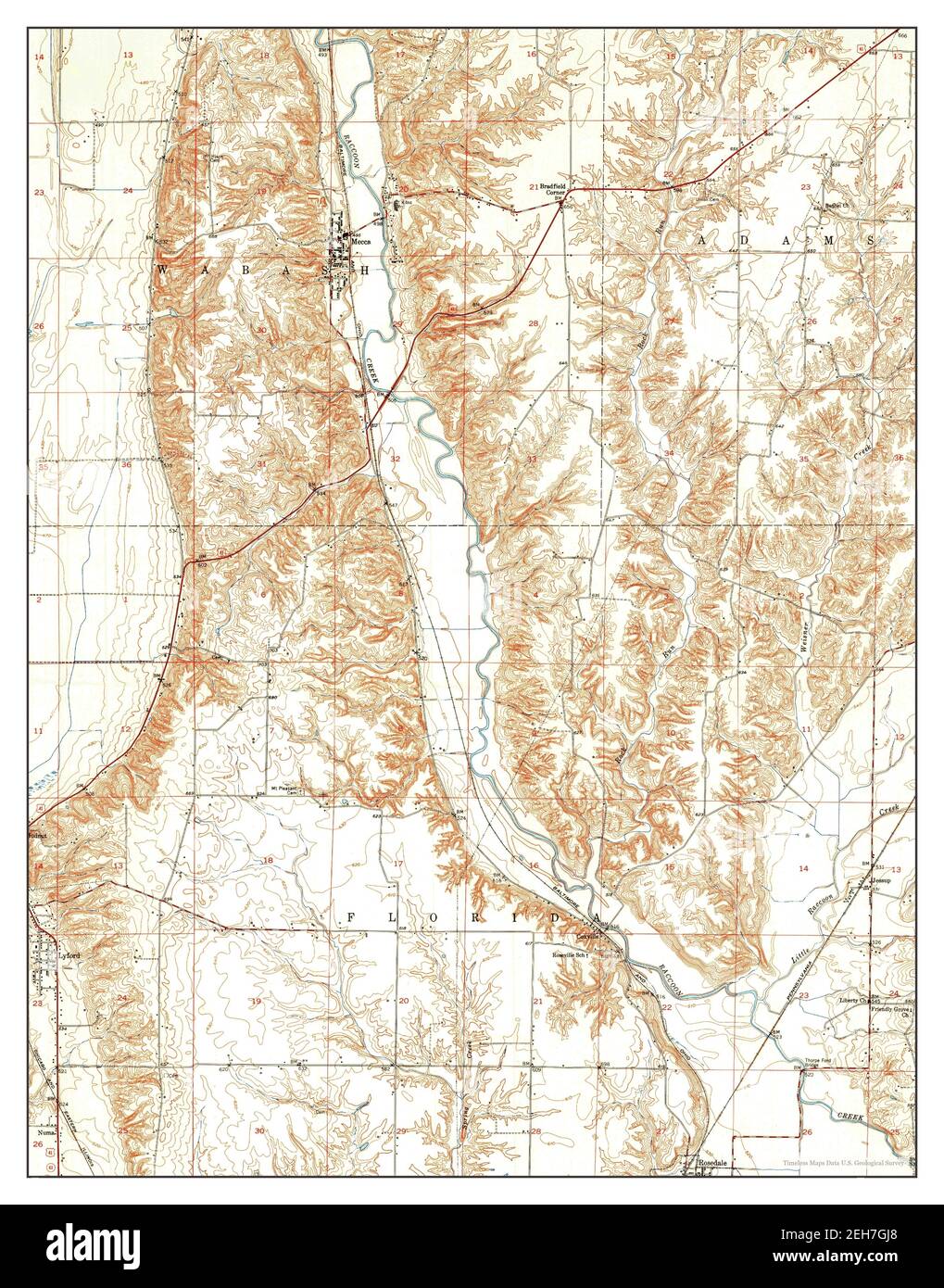 Us Geological Survey Maps Mecca, Indiana, Map 1951, 1:24000, United States Of America By Timeless Maps,  Data U.s. Geological Survey Stock Photo - Alamy