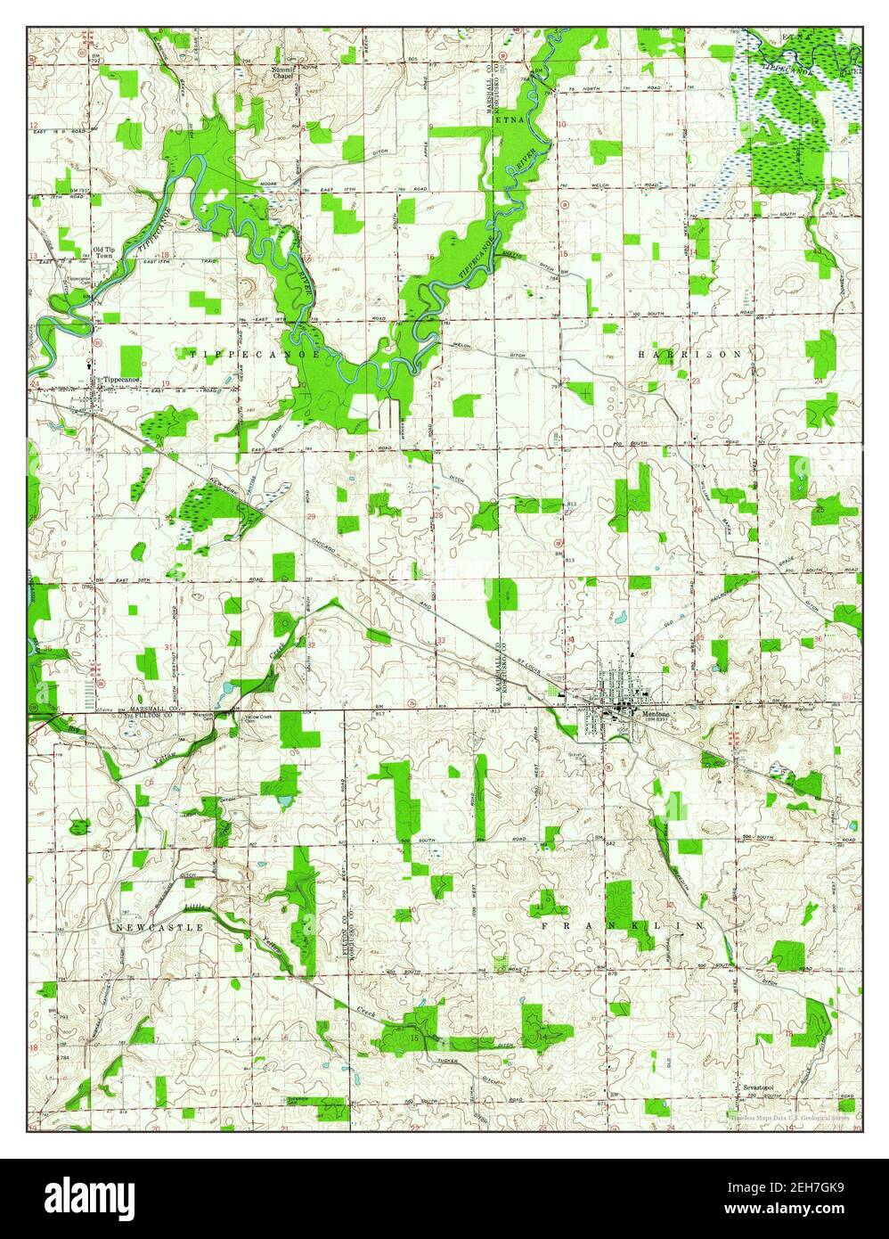 Mentone, Indiana, map 1959, 124000, United States of America by Timeless Maps, data U.S