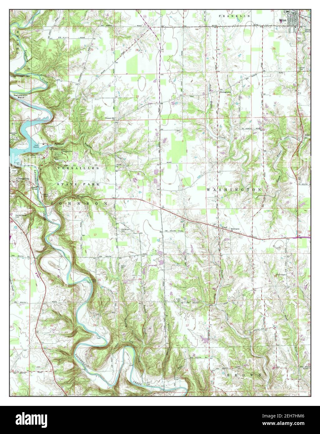 Milan, Indiana, map 1961, 124000, United States of America by Timeless