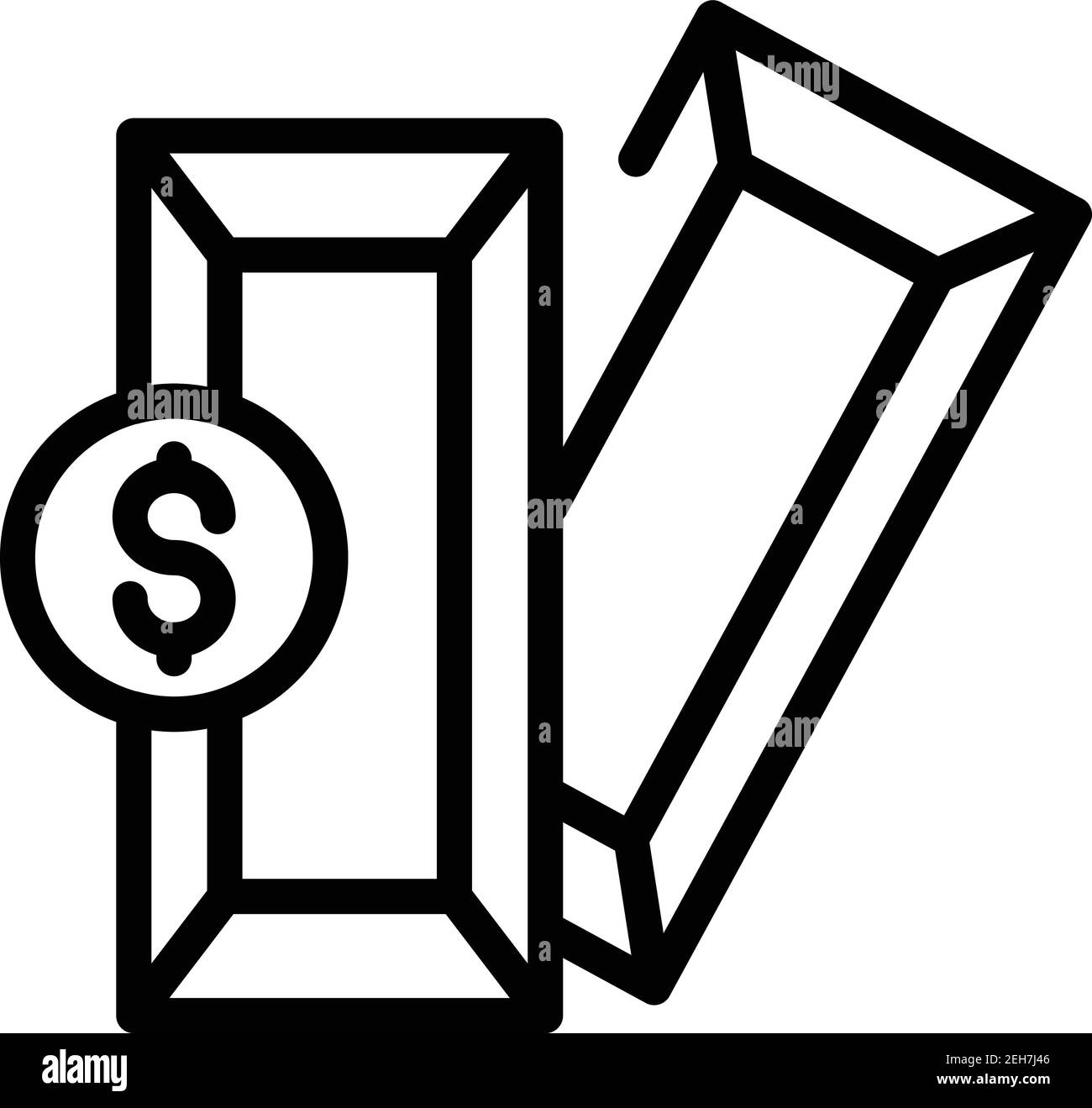 Gold bars icon. Outline gold bars vector icon for web design isolated ...