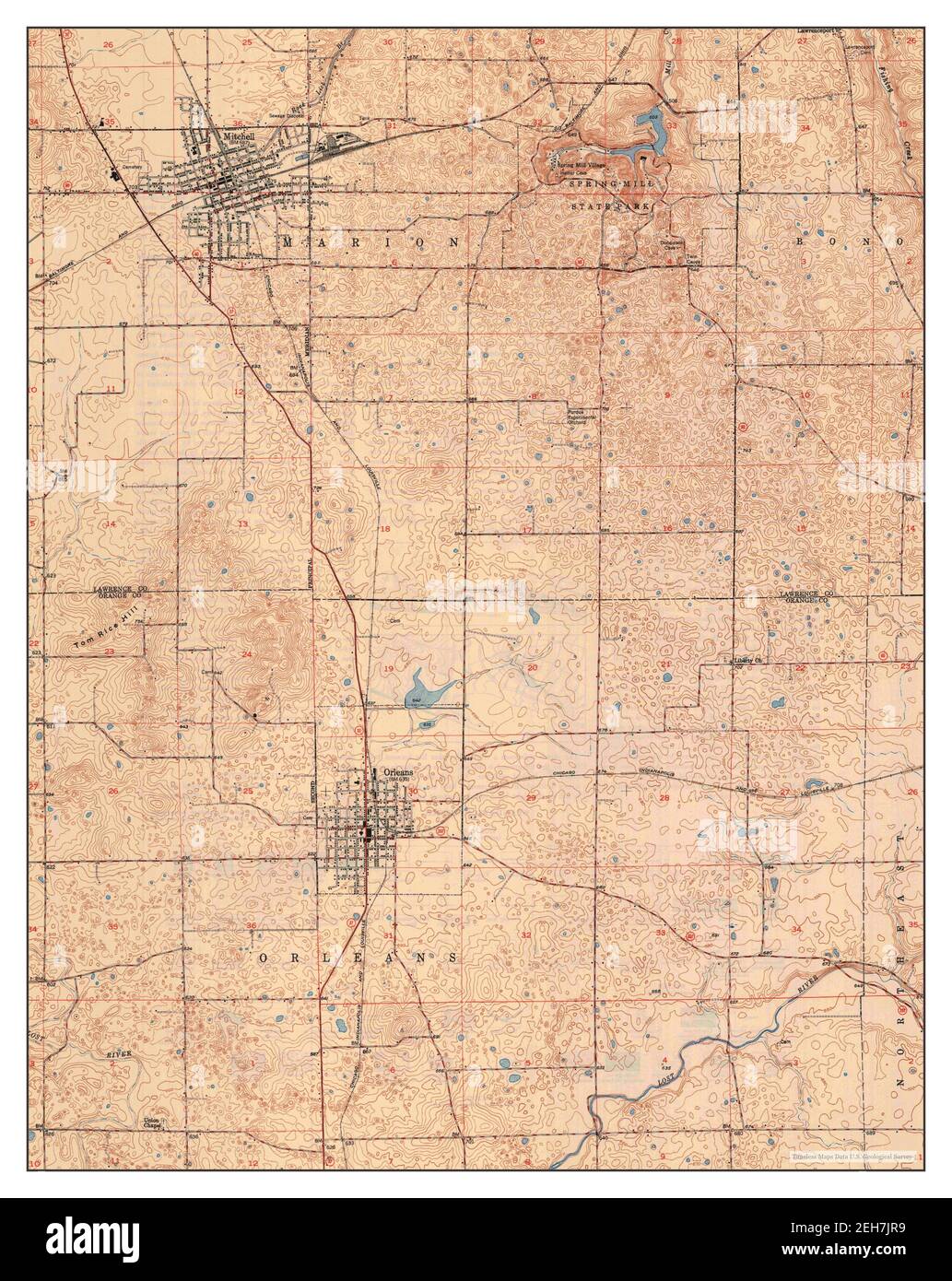 Mitchell map of the united states hires stock photography and images
