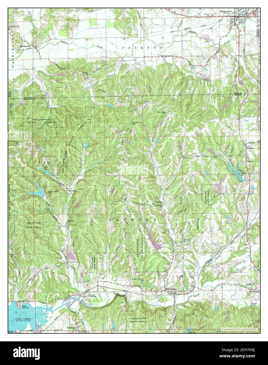Indiana, map 1961, 124000, United States of America by