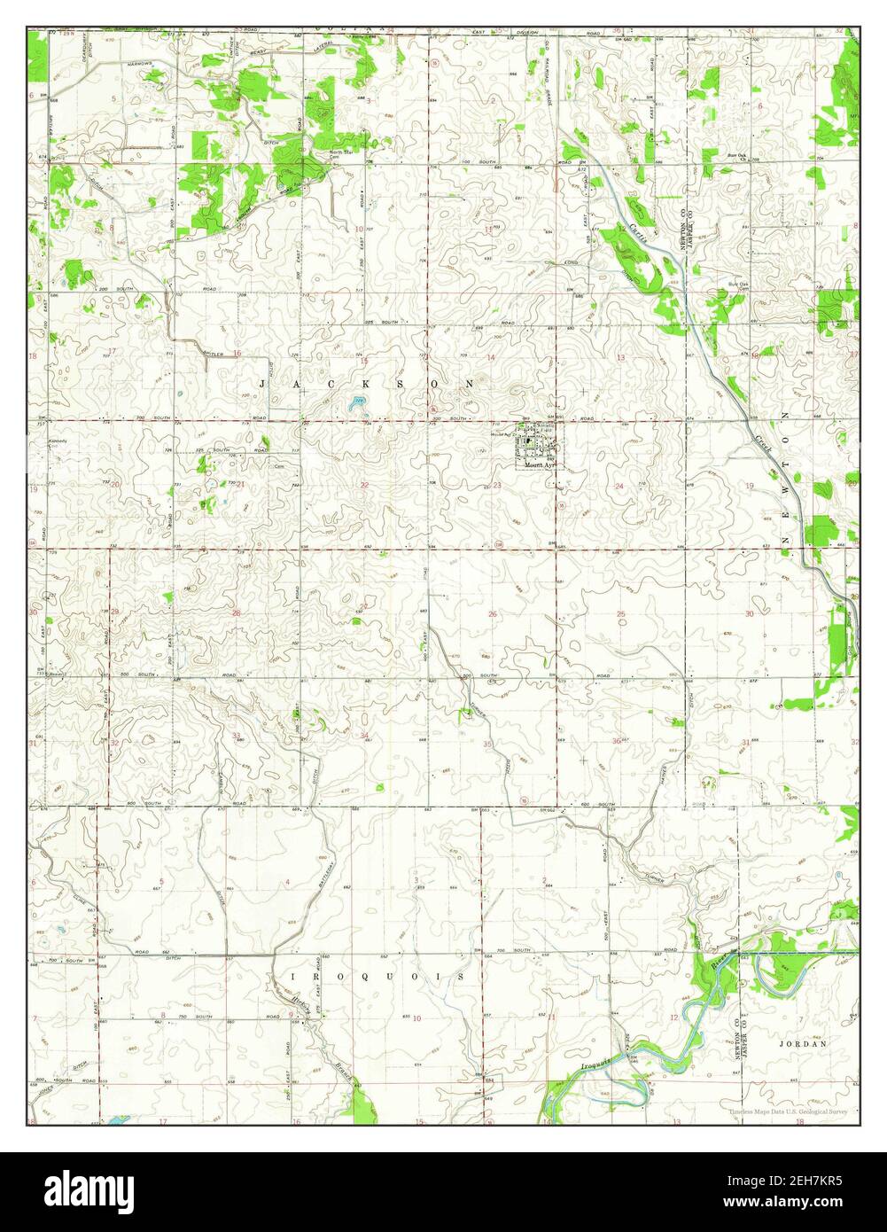 Mount Ayr, Indiana, map 1961, 124000, United States of America by
