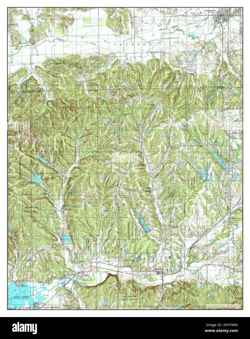 Indiana, map 1998, 124000, United States of America by