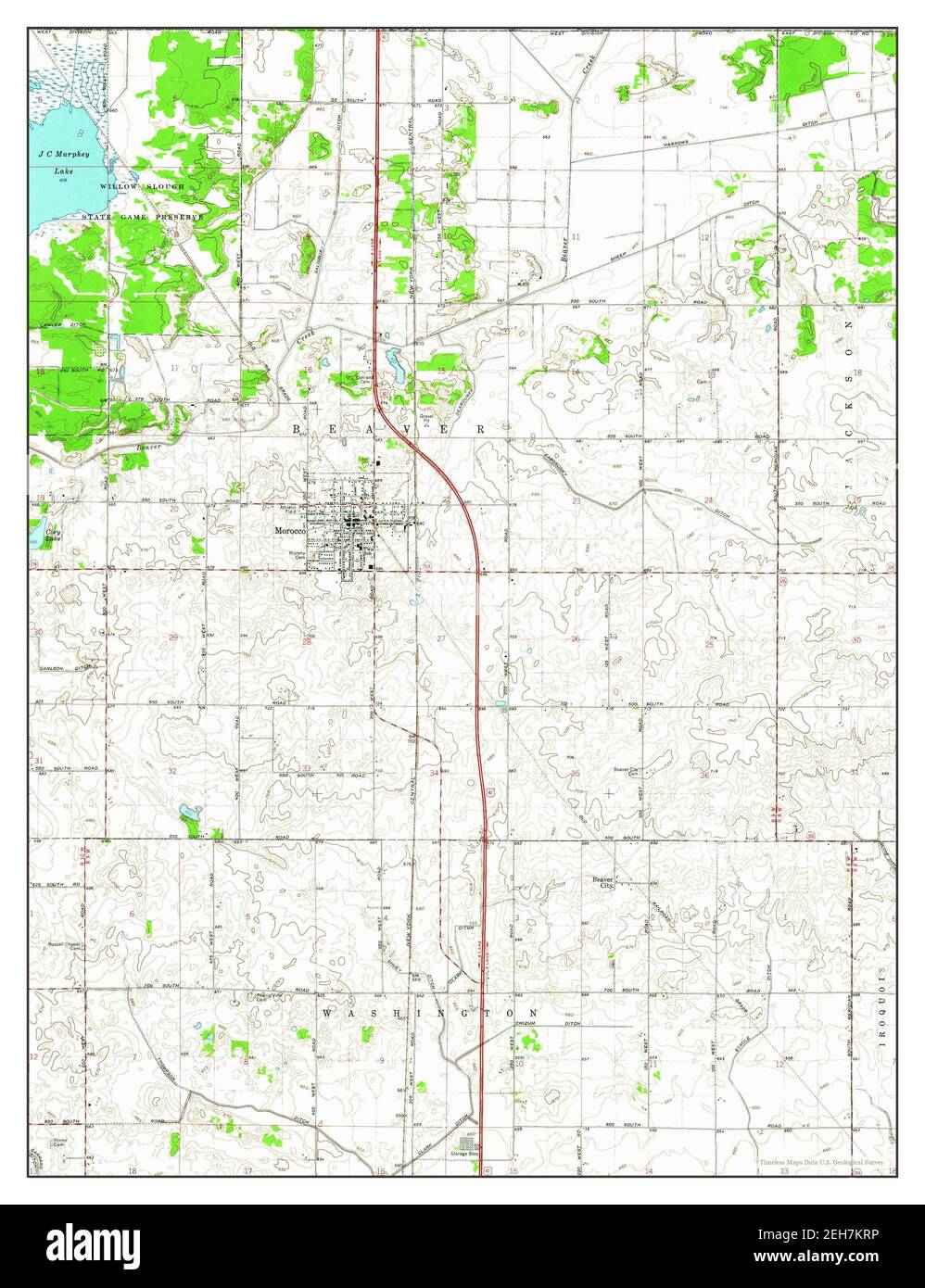 Morocco, Indiana, map 1961, 124000, United States of America by
