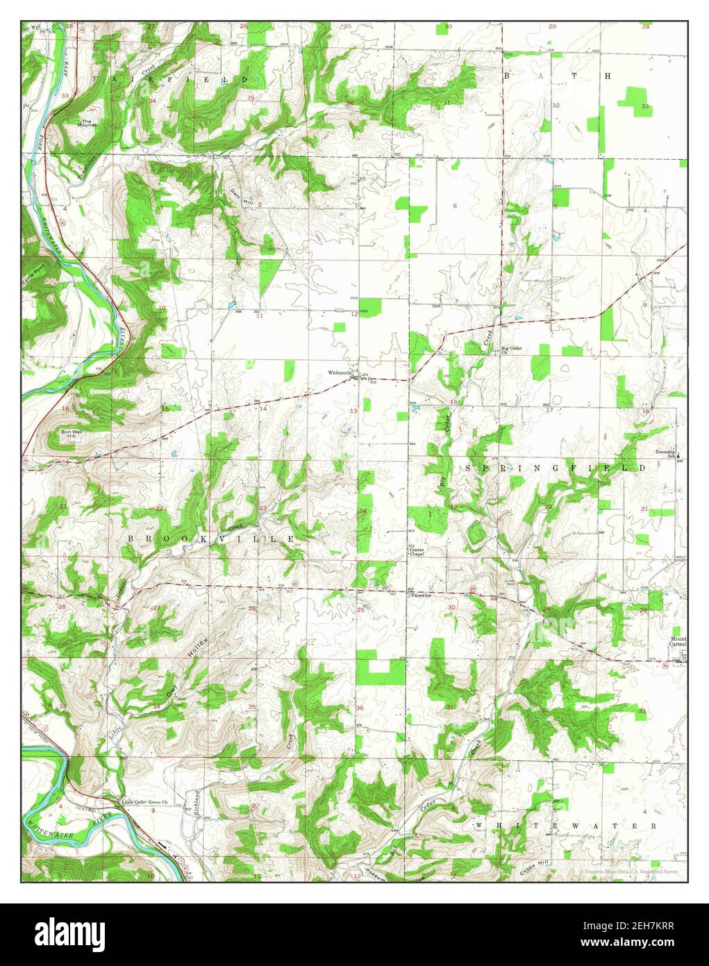 Mount Carmel, Indiana, map 1955, 124000, United States of America by