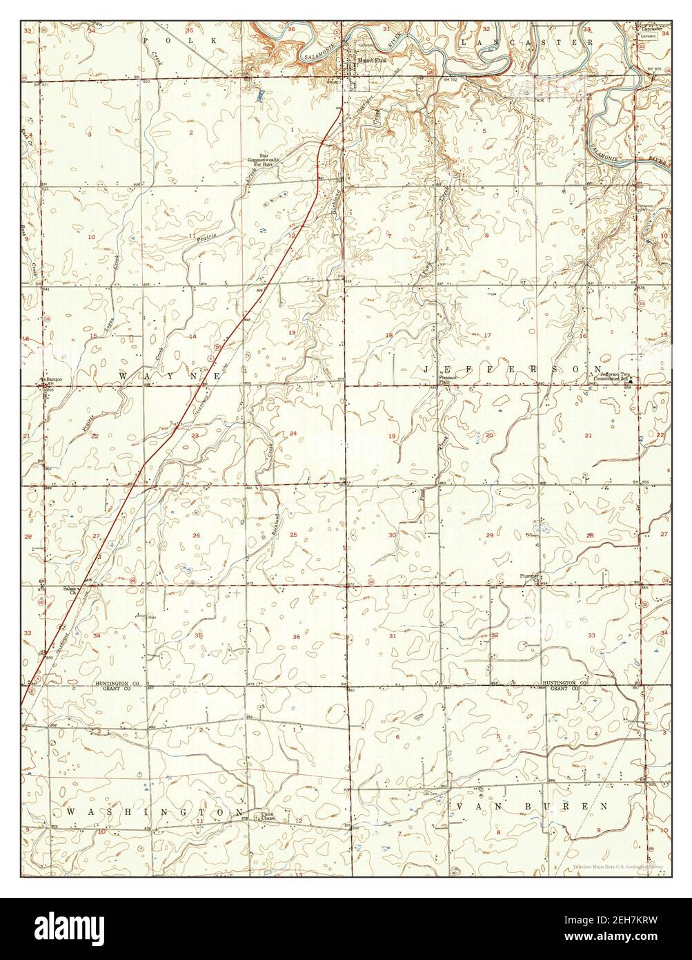 Mount Etna, Indiana, map 1951, 124000, United States of America by Timeless Maps, data U.S