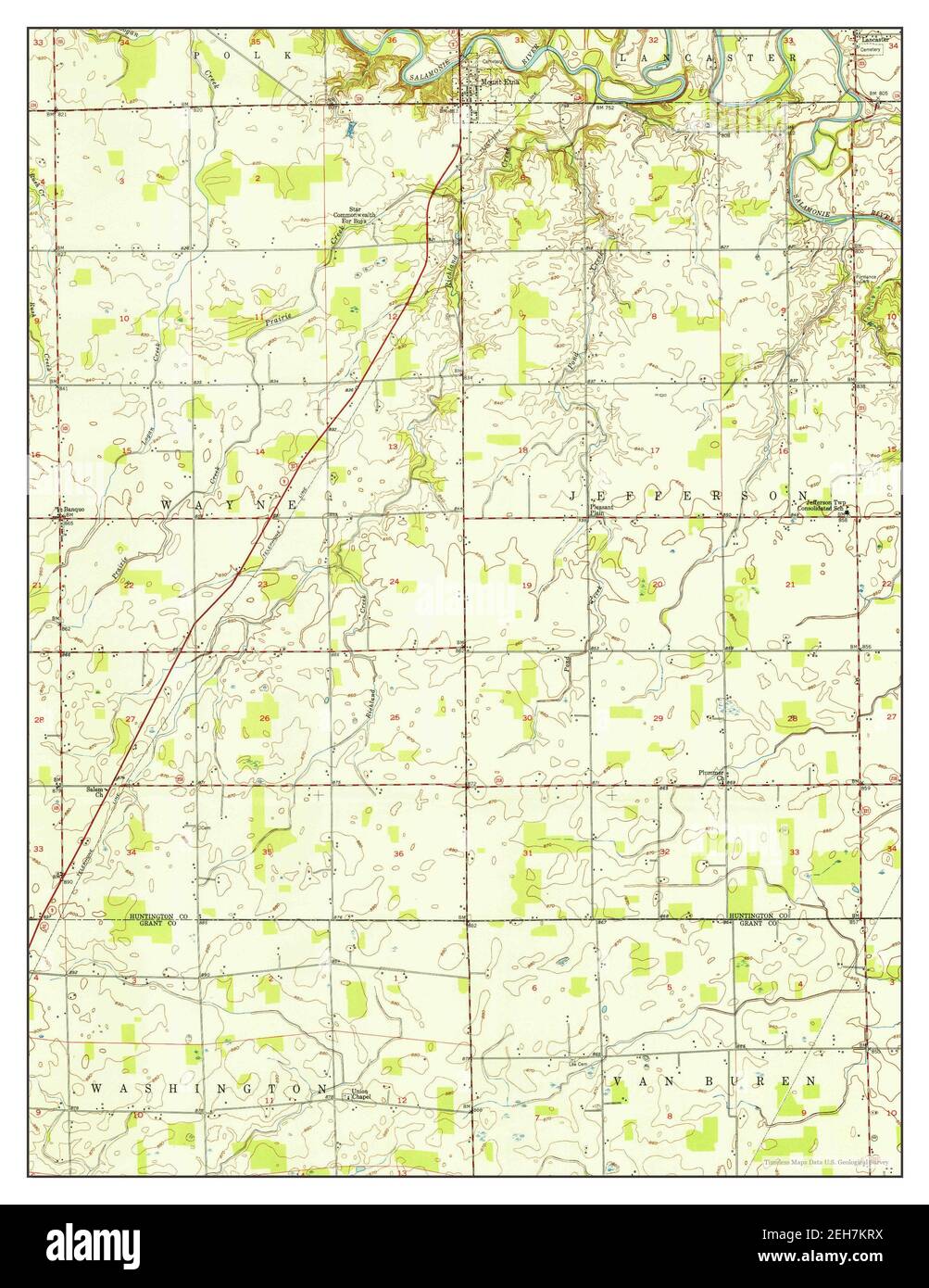 Mount Etna, Indiana, map 1951, 124000, United States of America by Timeless Maps, data U.S