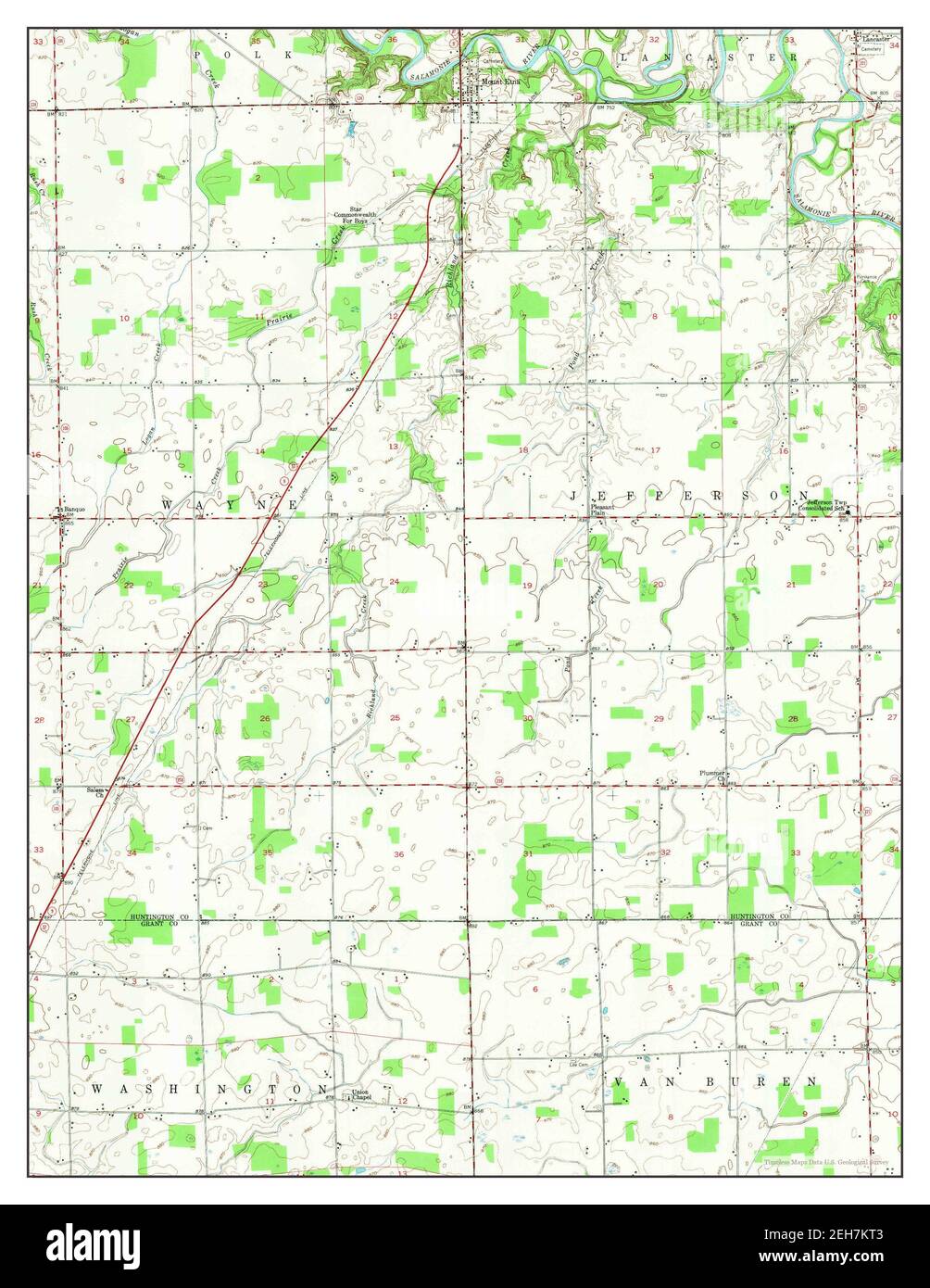Mount Etna, Indiana, map 1950, 124000, United States of America by Timeless Maps, data U.S