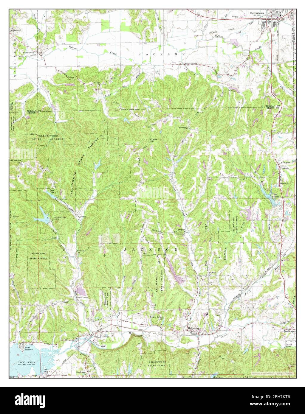Indiana, map 1961, 124000, United States of America by
