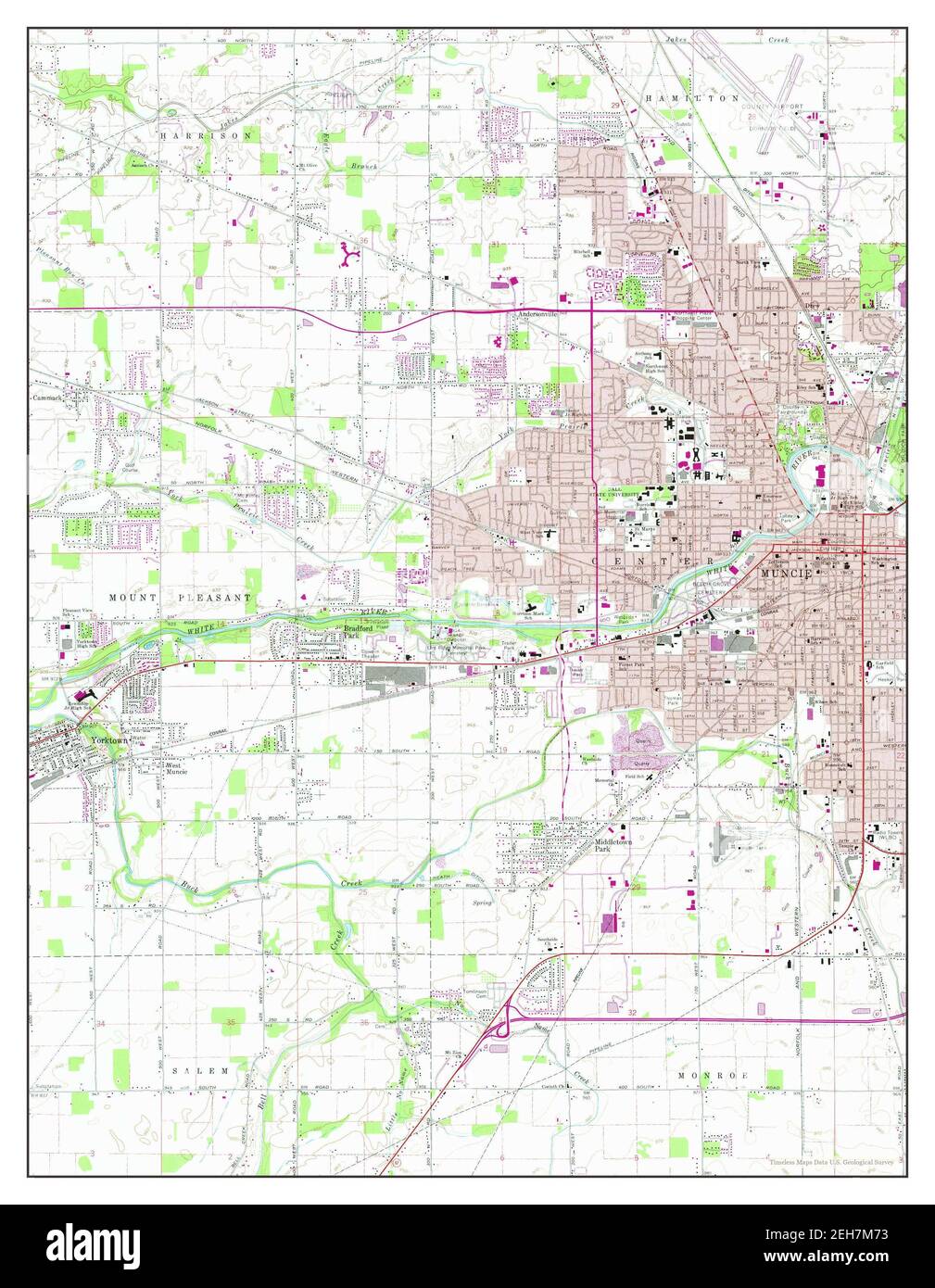 Muncie West, Indiana, map 1969, 124000, United States of America by