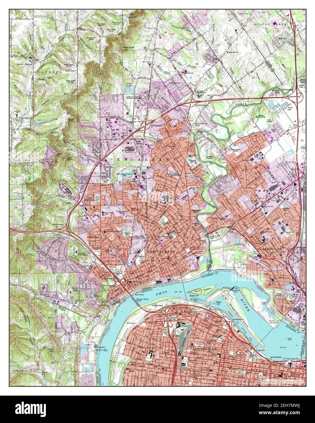 New Albany, Indiana, map 1992, 1:24000, United States of America by Timeless Maps, data U.S ...