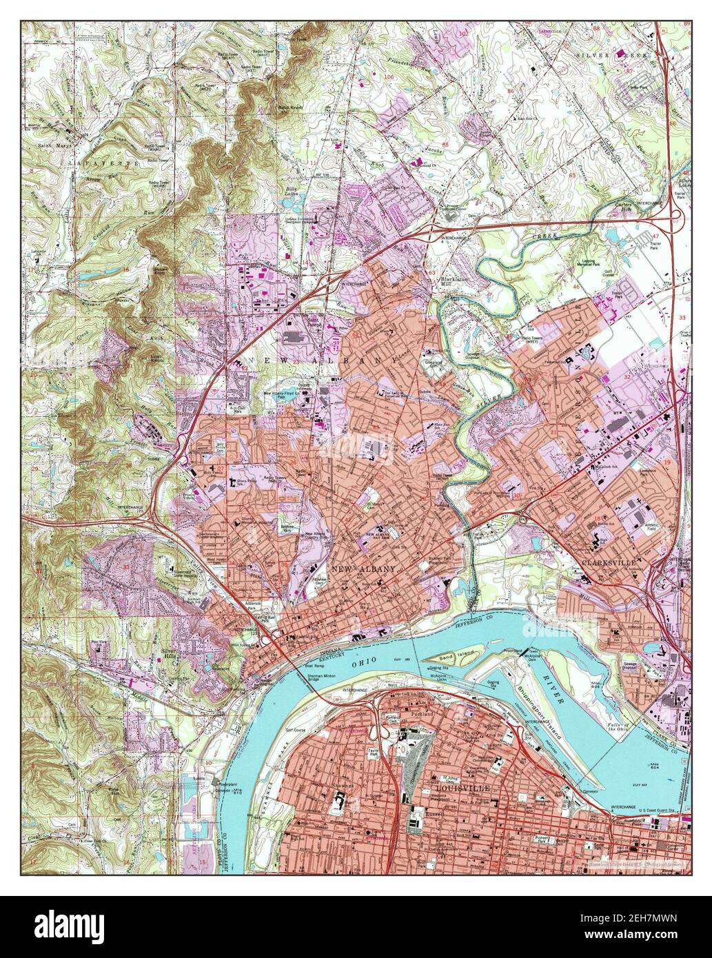 New Albany, Indiana, map 1992, 1:24000, United States of America by Timeless Maps, data U.S ...