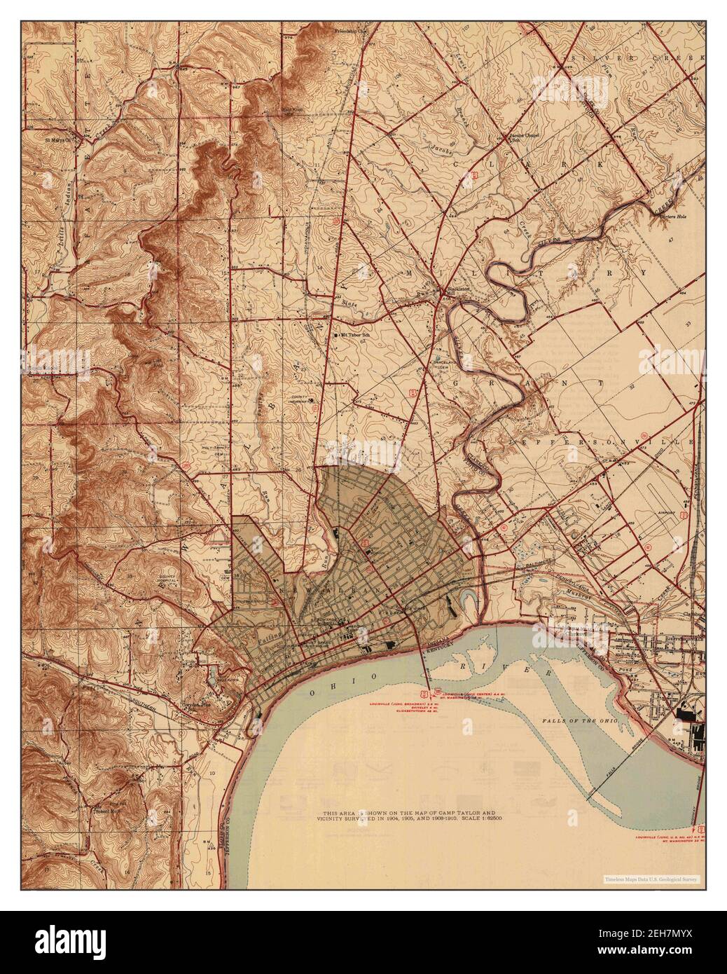 New Albany, Indiana, map 1946, 1:24000, United States of America by Timeless Maps, data U.S ...