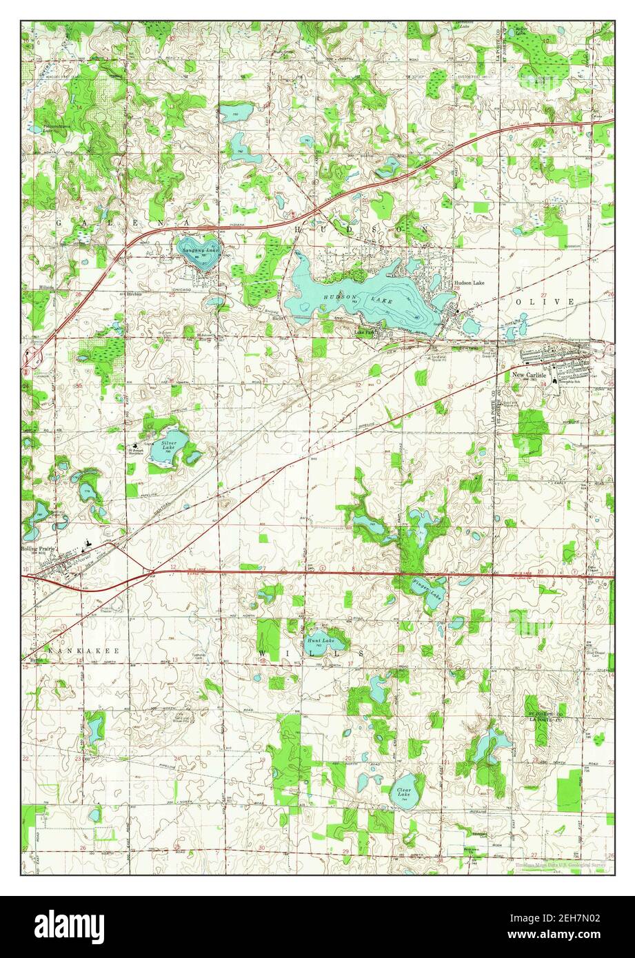 New Carlisle, Indiana, map 1958, 124000, United States of America by