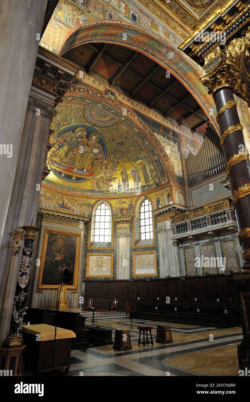 italy, rome, basilica di santa maria maggiore, apse mosaics Stock Photo