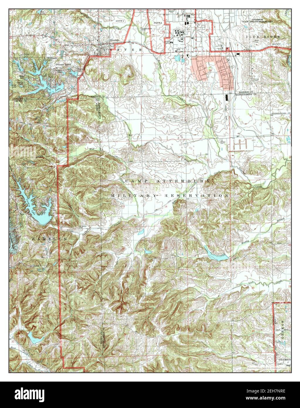 Nineveh, Indiana, map 1998, 124000, United States of America by