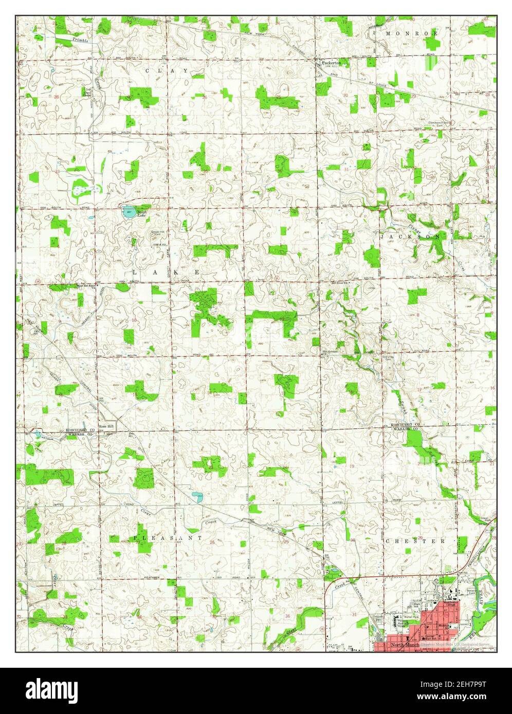 North Manchester North, Indiana, map 1962, 124000, United States of