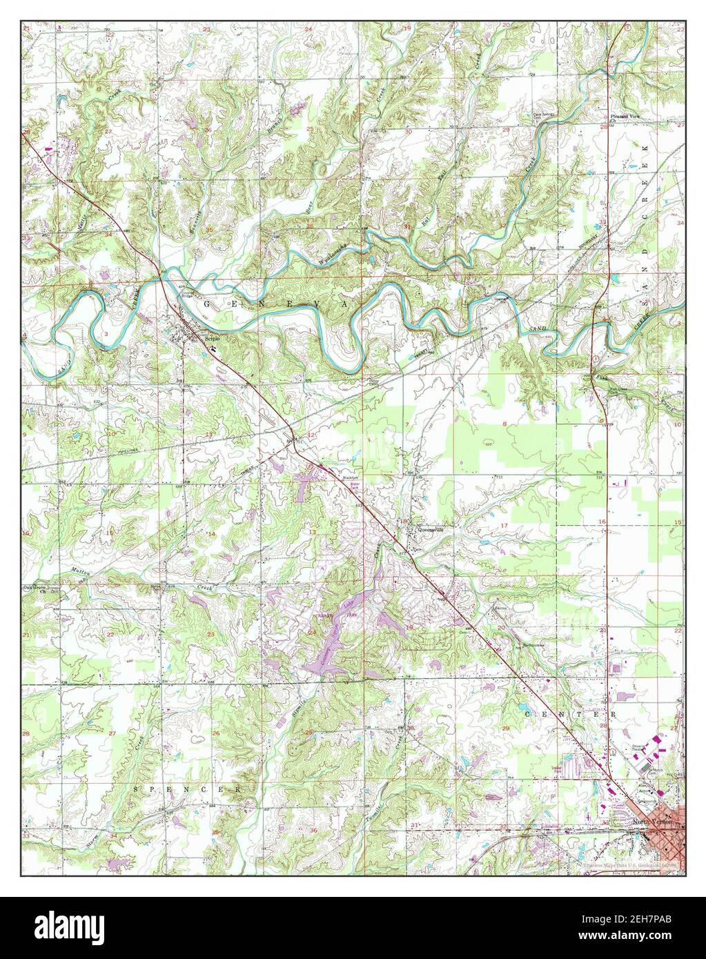 North Vernon, Indiana, map 1957, 1:24000, United States of America by Timeless Maps, data U.S. Geological Survey Stock Photo