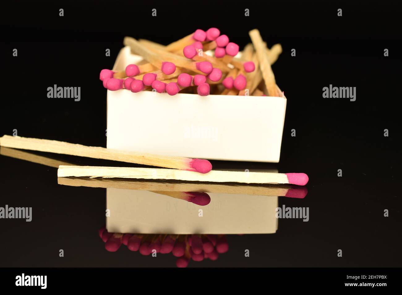 Close-up Macro of Pink Wood Stick Matches in a Box Stock Image - Image of  light, background: 71105929