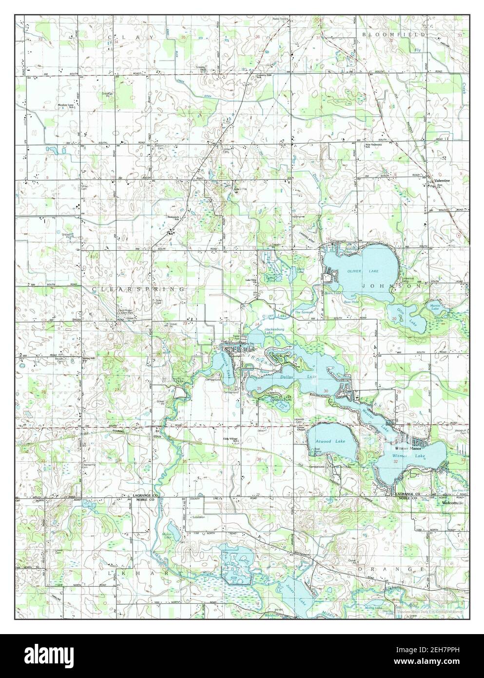 Oliver Lake, Indiana, map 1992, 1:24000, United States of America by ...