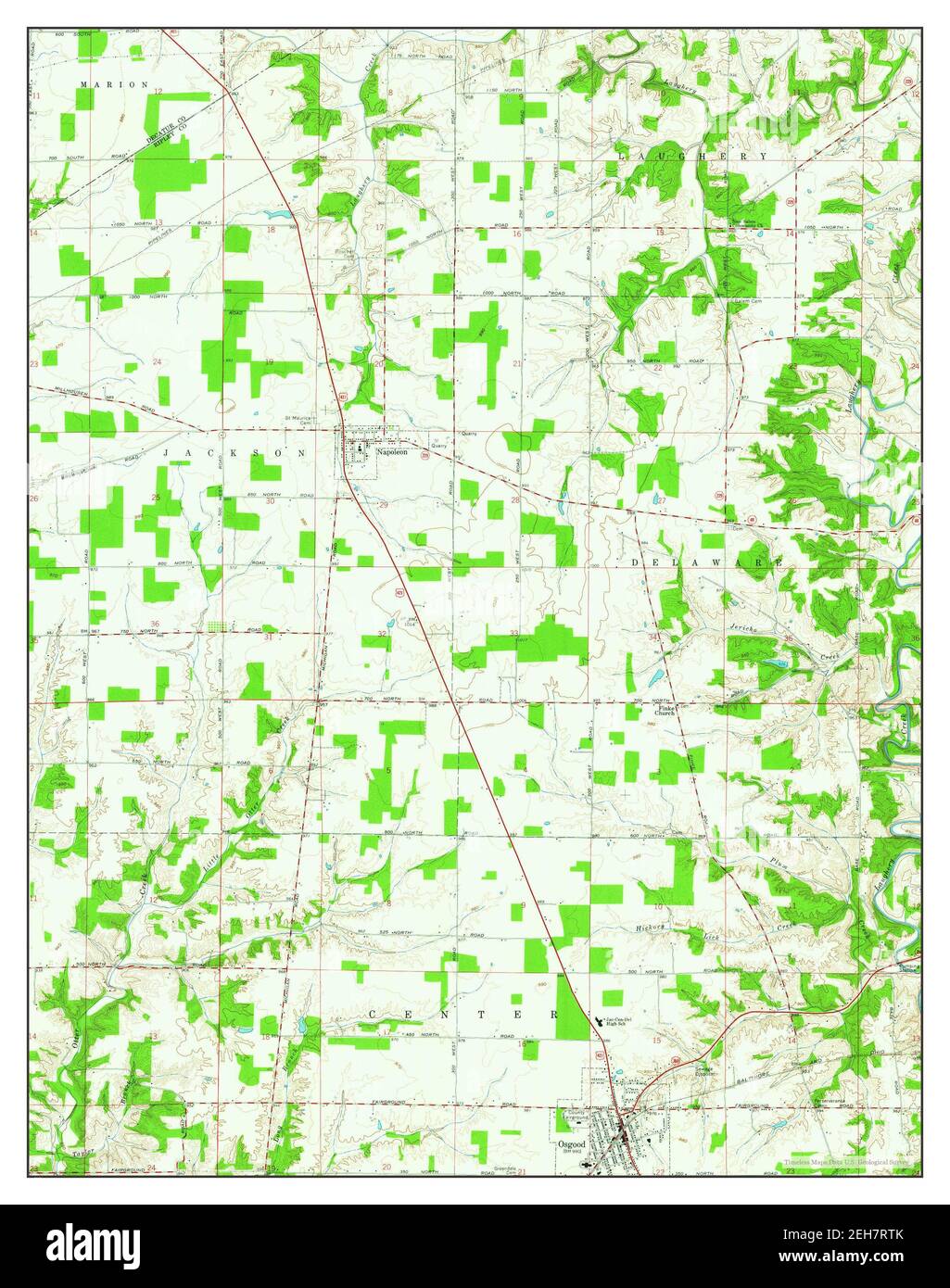 Osgood, Indiana, map 1961, 124000, United States of America by