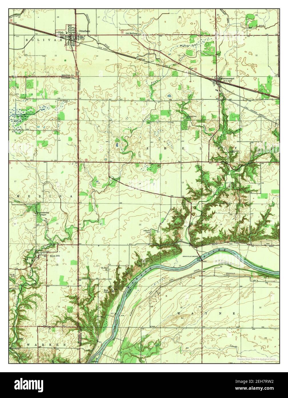 Otterbein, Indiana, map 1942, 124000, United States of America by