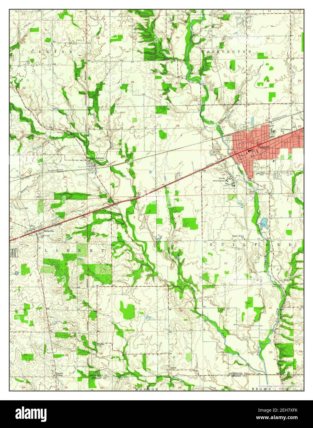 Plainfield, Indiana, map 1959, 124000, United States of America by