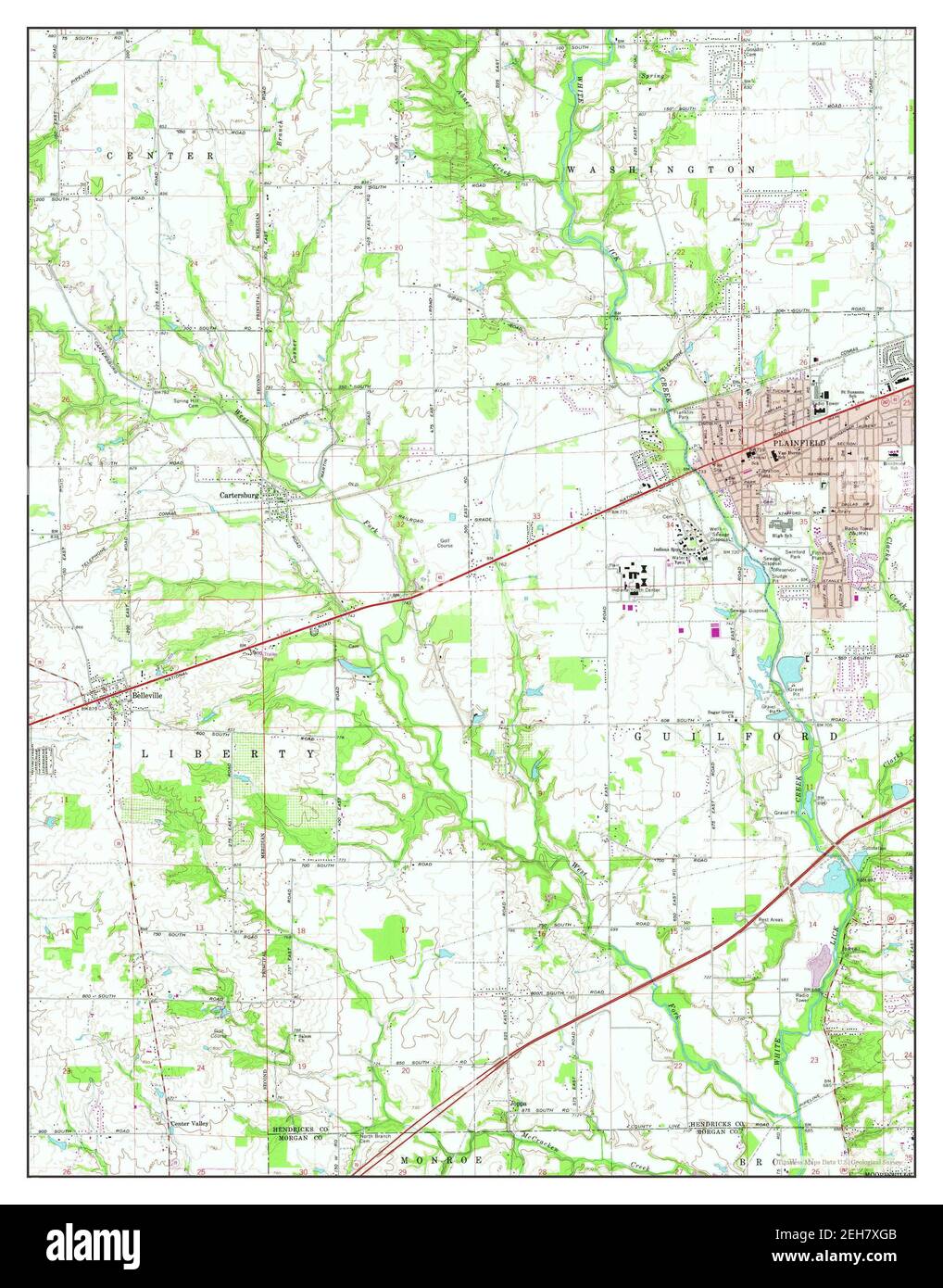 Plainfield, Indiana, map 1970, 124000, United States of America by