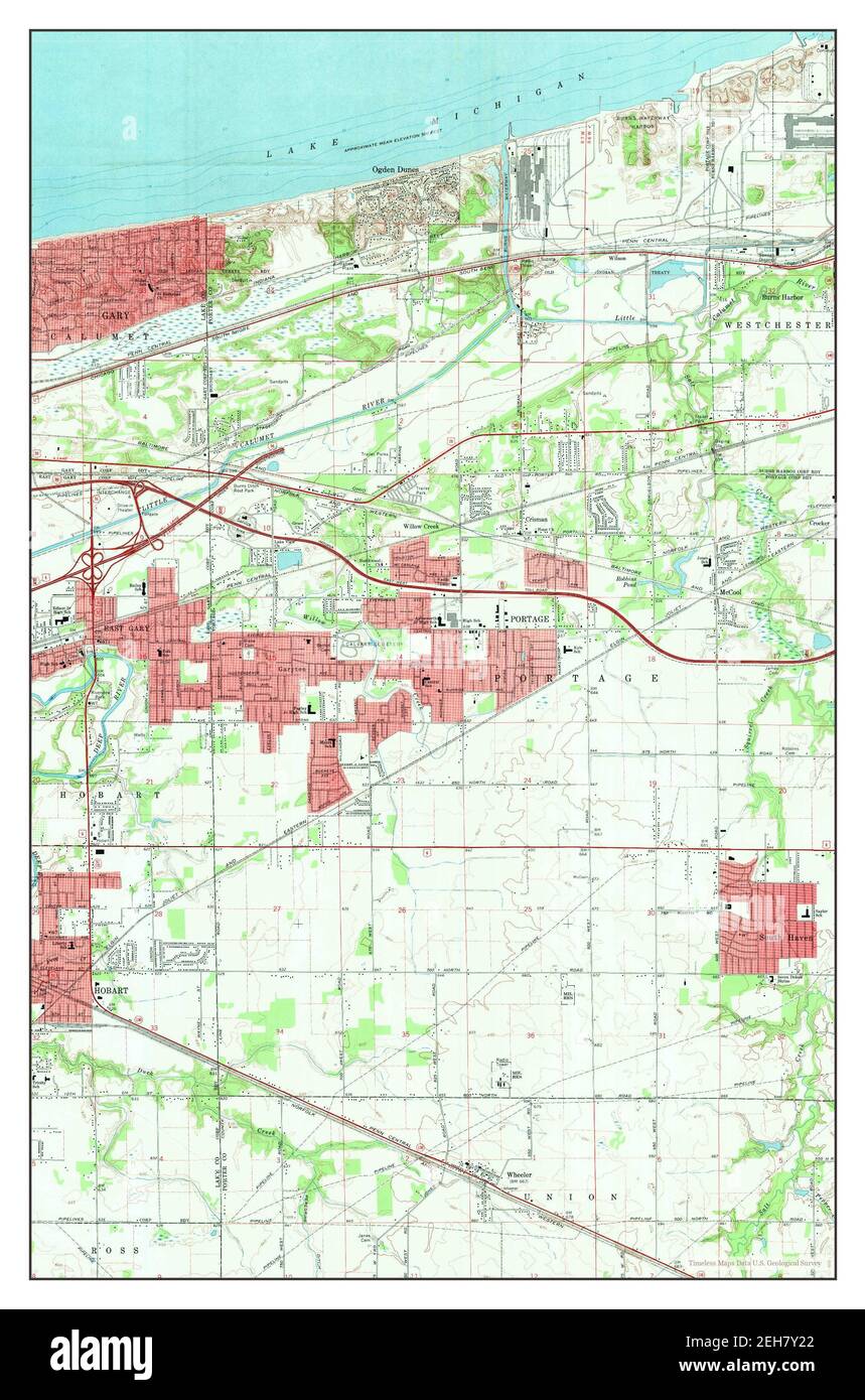Portage, Indiana, map 1968, 124000, United States of America by