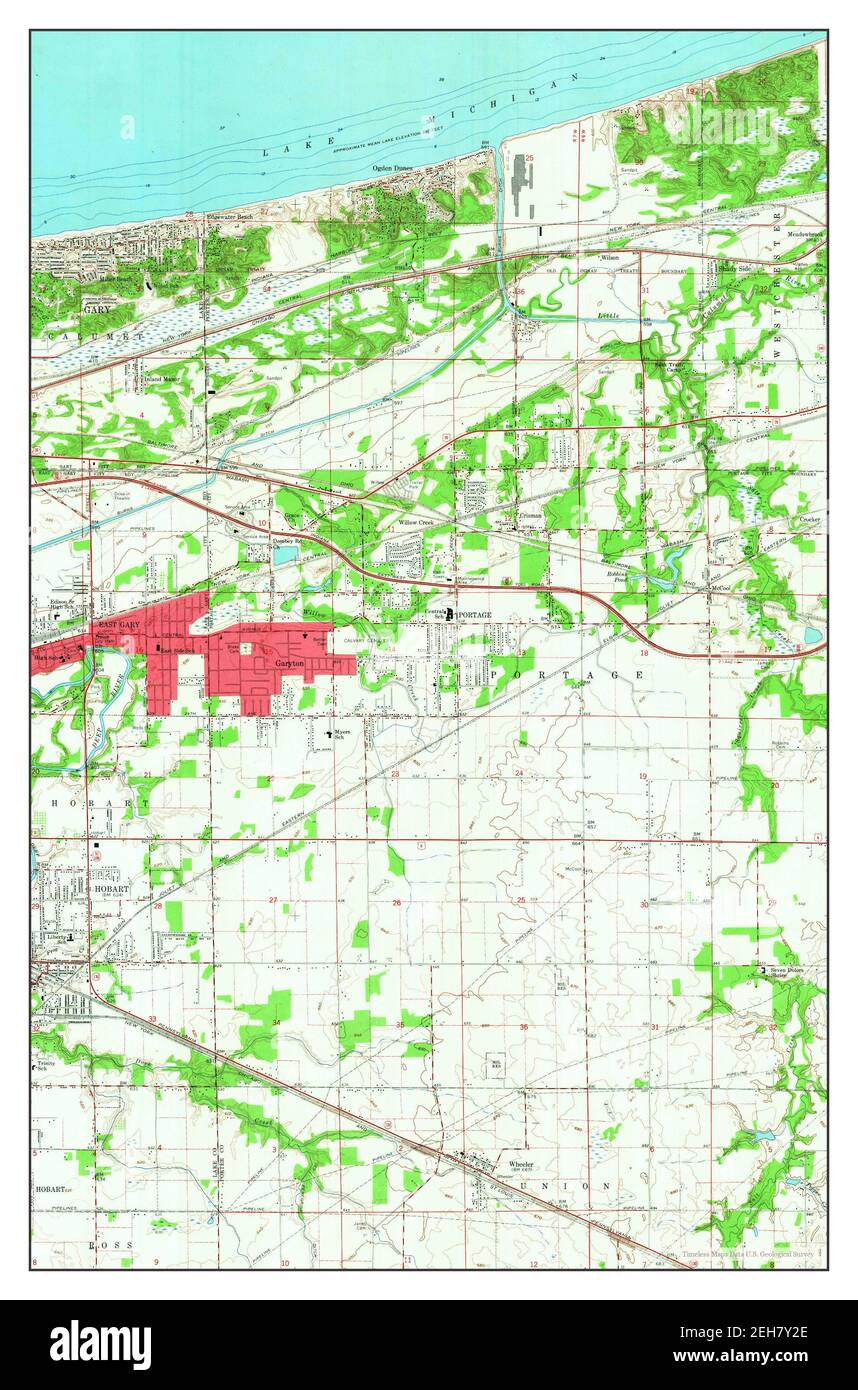 Portage, Indiana, map 1960, 124000, United States of America by