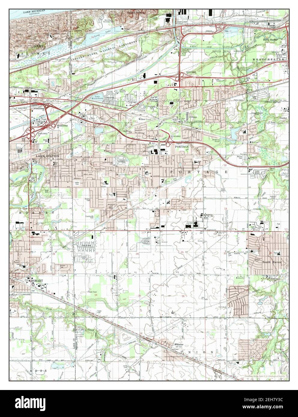 Portage, Indiana, map 1992, 124000, United States of America by